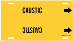 CAUSTIC Pipe Marker, 10 Inch H x 24 Inch W, Fits Pipes 8 Inch to 9-7/8 Inch Dia.