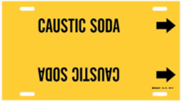 CAUSTIC SODA Pipe Marker, 10 Inch H x 24 Inch W, Fits Pipes 8 Inch to 9-7/8 Inch