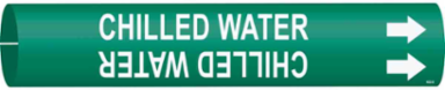 Chilled Water Pipe Marker, 0.875" H x 0.875" W, Fits Pipes 1.5" Dia. Thru 2.375" Dia.
