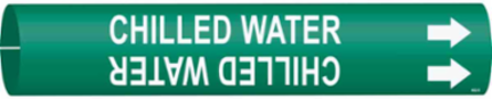 Chilled Water Pipe Marker, 2.8125" H x 2.8125" W, Fits Pipes 4" Dia. Thru 6" Dia.