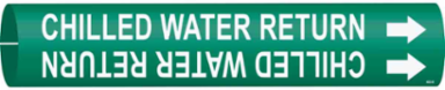 Chilled Water Return Pipe Marker, 0.875" H x 0.875" W, Fits Pipes 1.5" Dia. Thru 2.375" Dia.