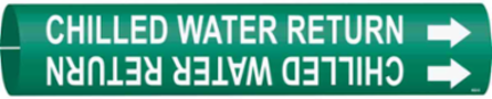 Chilled Water Return Pipe Marker, 2.8125" H x 2.8125" W, Fits Pipes 4" Dia. Thru 6" Dia.