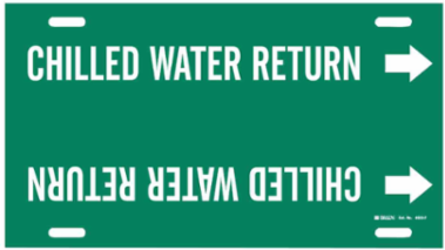 Chilled Water Return Pipe Marker, 8" H x 16" W, Fits Pipes 6" Dia. Thru 7.875" Dia.