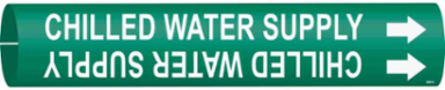 Chilled Water Supply Pipe Marker, 0.8125" H x 0.8125" W, Fits Pipes 0.75" Dia. Thru 1.375" Dia.