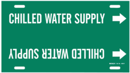 Chilled Water Supply Pipe Marker, 8" H x 16" W, Fits Pipes 6" Dia. Thru 7.875" Dia.