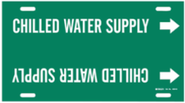 Chilled Water Supply Pipe Marker, 10" H x 24" W, Fits Pipes 8" Dia. Thru 9.875" Dia.