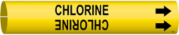 CHLORINE Pipe Marker, 0.8125" H x 0.8125" W, Fits Pipes 0.75" Dia. Thru 1.375" Dia.