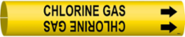 CHLORINE GAS Pipe Marker, 0.8125" H x 0.8125" W, Fits Pipes 0.75" Dia. Thru 1.375" Dia.