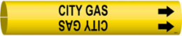 CITY GAS Pipe Marker, 0.8125" H x 0.8125" W, Fits Pipes 0.75" Dia. Thru 1.375" Dia.