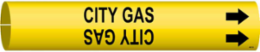 CITY GAS Pipe Marker, 0.875" H x 0.875" W, Fits Pipes 1.5" Dia. Thru 2.375" Dia.