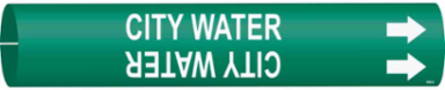 City Water Pipe Marker, 0.8125" H x 0.8125" W, Fits Pipes 0.75" Dia. Thru 1.375" Dia.