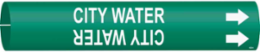 City Water Pipe Marker, 0.8125" H x 0.8125" W, Fits Pipes 0.75" Dia. Thru 1.375" Dia.