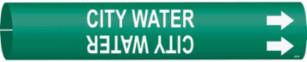City Water Pipe Marker, 0.875" H x 0.875" W, Fits Pipes 1.5" Dia. Thru 2.375" Dia.