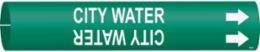 City Water Pipe Marker, 0.875" H x 0.875" W, Fits Pipes 1.5" Dia. Thru 2.375" Dia.
