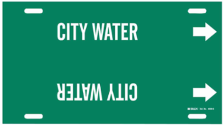 City Water Pipe Marker, 10" H x 24" W, Fits Pipes 8" Dia. Thru 9.875" Dia.