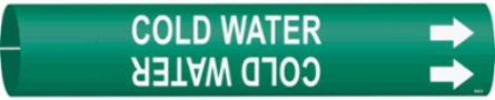 Cold Water Pipe Marker, 0.875" H x 0.875" W, Fits Pipes 1.5" Dia. Thru 2.375" Dia.