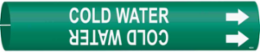 Cold Water Pipe Marker, 0.875" H x 0.875" W, Fits Pipes 1.5" Dia. Thru 2.375" Dia.