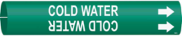 Cold Water Pipe Marker, 2" H x 2" W, Fits Pipes 2.5" Dia. Thru 3.875" Dia.