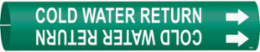 Cold Water Return Pipe Marker, 2" H x 2" W, Fits Pipes 2.5" Dia. Thru 3.875" Dia.