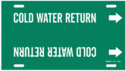 Cold Water Return Pipe Marker, 10" H x 32" W, Fits Pipes 10" Dia. Thru 15" Dia.