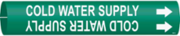 Cold Water Supply Pipe Marker, 0.8125" H x 0.8125" W, Fits Pipes 0.75" Dia. Thru 1.375" Dia.