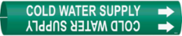 Cold Water Supply Pipe Marker, 0.875" H x 0.875" W, Fits Pipes 1.5" Dia. Thru 2.375" Dia.