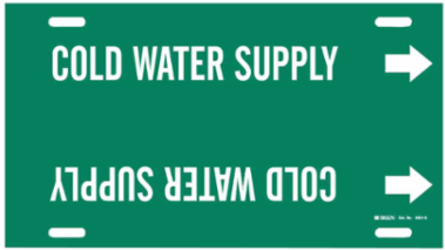Cold Water Supply Pipe Marker, 10" H x 24" W, Fits Pipes 8" Dia. Thru 9.875" Dia.