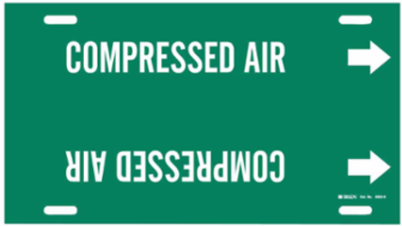 COMPRESSED AIR Pipe Marker, 10" H x 32" W, Fits Pipes 10" Dia. Thru 15" Dia.