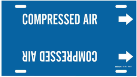 COMPRESSED AIR Pipe Marker, 10" H x 32" W, Fits Pipes 10" Dia. Thru 15" Dia.