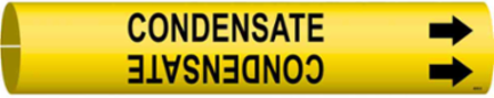 Condensate Pipe Marker, 2.8125" H x 2.8125" W, Fits Pipes 4" Dia. Thru 6" Dia.