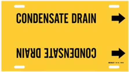 Condensate Drain Pipe Marker, 10" H x 24" W, Fits Pipes 8" Dia. Thru 9.875" Dia.