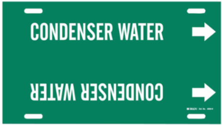Condenser Water Pipe Marker, 10" H x 32" W, Fits Pipes 10" Dia. Thru 15" Dia.