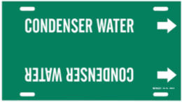 Condenser Water Pipe Marker, 10" H x 32" W, Fits Pipes 10" Dia. Thru 15" Dia.
