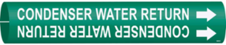 Condenser Water Return Pipe Marker, 0.875" H x 0.875" W, Fits Pipes 1.5" Dia. Thru 2.375" Dia.