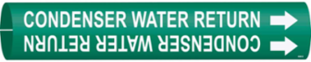 Condenser Water Return Pipe Marker, 2.8125" H x 2.8125" W, Fits Pipes 4" Dia. Thru 6" Dia.