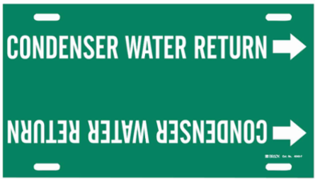 Condenser Water Return Pipe Marker, 8" H x 16" W, Fits Pipes 6" Dia. Thru 7.875" Dia.