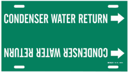 Condenser Water Return Pipe Marker, 10" H x 24" W, Fits Pipes 8" Dia. Thru 9.875" Dia.