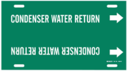 Condenser Water Return Pipe Marker, 10" H x 32" W, Fits Pipes 10" Dia. Thru 15" Dia.