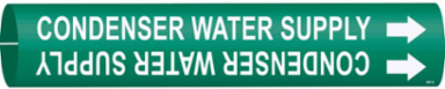 Condenser Water Supply Pipe Marker, 0.8125" H x 0.8125" W, Fits Pipes 0.75" Dia. Thru 1.375" Dia.