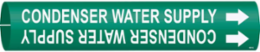 Condenser Water Supply Pipe Marker, 0.875" H x 0.875" W, Fits Pipes 1.5" Dia. Thru 2.375" Dia.
