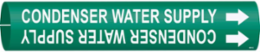 Condenser Water Supply Pipe Marker, 2.8125" H x 2.8125" W, Fits Pipes 4" Dia. Thru 6" Dia.