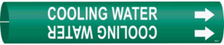 Cooling Water Pipe Marker, 0.875" H x 0.875" W, Fits Pipes 1.5" Dia. Thru 2.375" Dia.