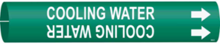 Cooling Water Pipe Marker, 2.8125" H x 2.8125" W, Fits Pipes 4" Dia. Thru 6" Dia.