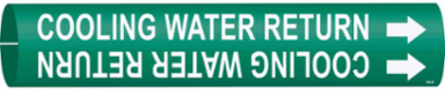 Cooling Water Return Pipe Marker, 0.875" H x 0.875" W, Fits Pipes 1.5" Dia. Thru 2.375" Dia.
