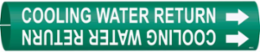 Cooling Water Return Pipe Marker, 2" H x 2" W, Fits Pipes 2.5" Dia. Thru 3.875" Dia.