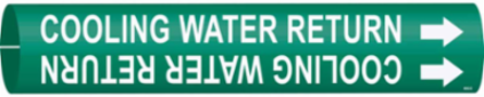 Cooling Water Return Pipe Marker, 2.8125" H x 2.8125" W, Fits Pipes 4" Dia. Thru 6" Dia.