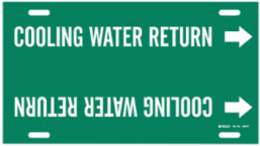 Cooling Water Return Pipe Marker, 8" H x 16" W, Fits Pipes 6" Dia. Thru 7.875" Dia.