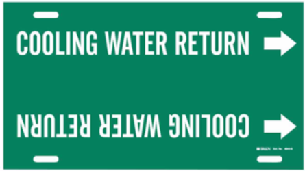 Cooling Water Return Pipe Marker, 10" H x 24" W, Fits Pipes 8" Dia. Thru 9.875" Dia.