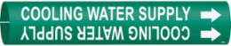 Cooling Water Supply Pipe Marker, 0.875" H x 0.875" W, Fits Pipes 1.5" Dia. Thru 2.375" Dia.