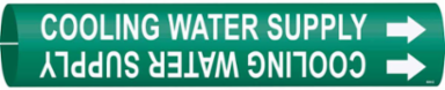 Cooling Water Supply Pipe Marker, 2.8125" H x 2.8125" W, Fits Pipes 4" Dia. Thru 6" Dia.